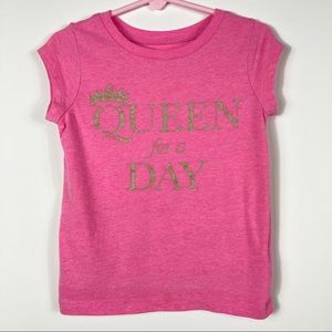 “Queen For A Day" Glitter Print Girl's Tee Size 5